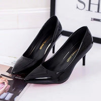 Large Size Women's Pumps Pointed Toe Leather High Heels BENNYS 