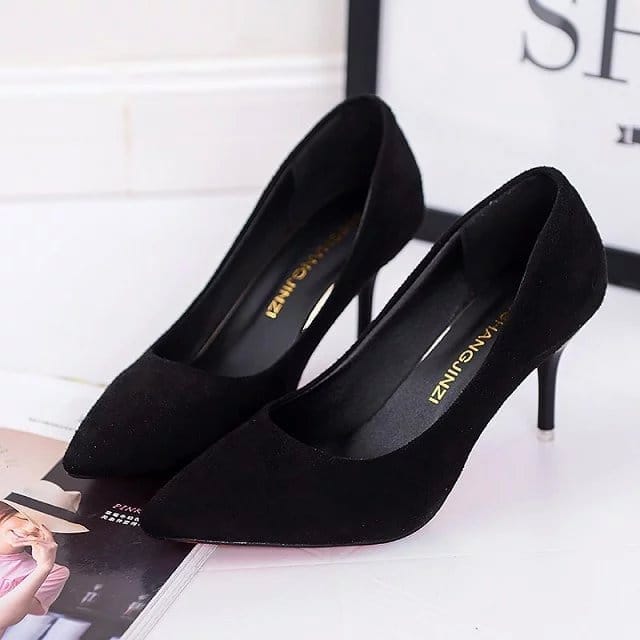 Large Size Women's Pumps Pointed Toe Leather High Heels BENNYS 