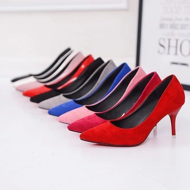 Large Size Women's Pumps Pointed Toe Leather High Heels BENNYS 