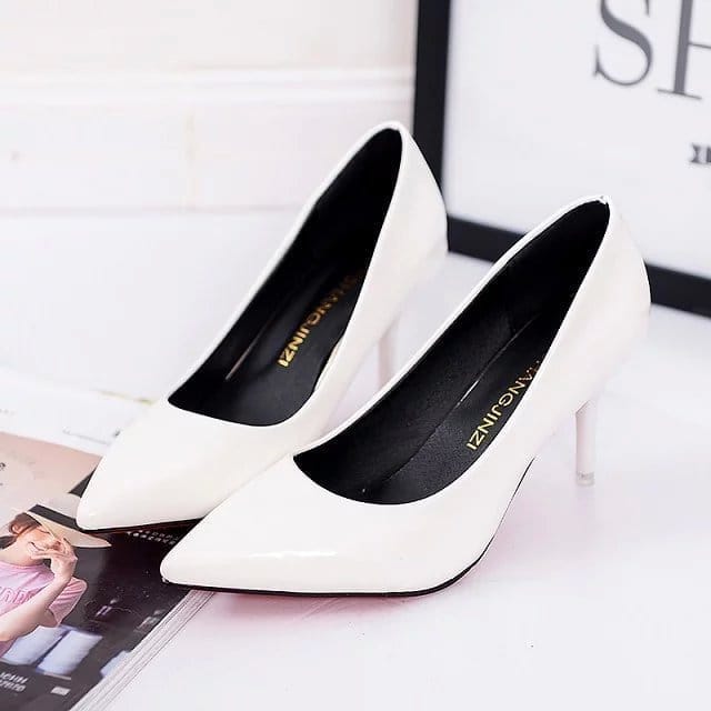 Large Size Women's Pumps Pointed Toe Leather High Heels BENNYS 