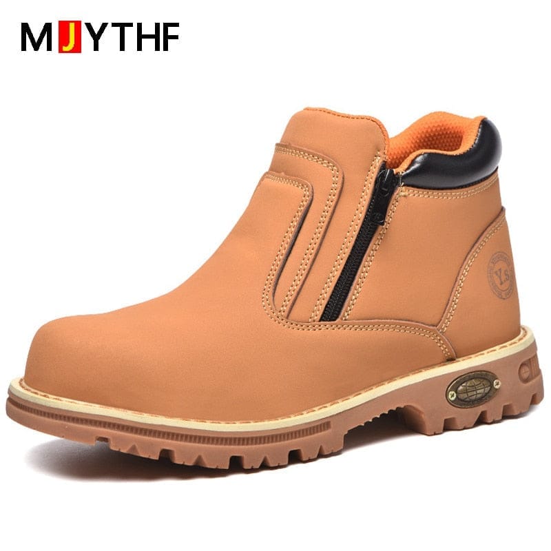 Leather Safety Boots Shoes Male Work Boots BENNYS 