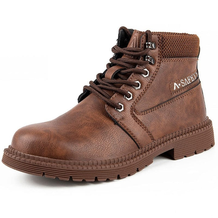 Leather Safety Boots Shoes Male Work Boots BENNYS 