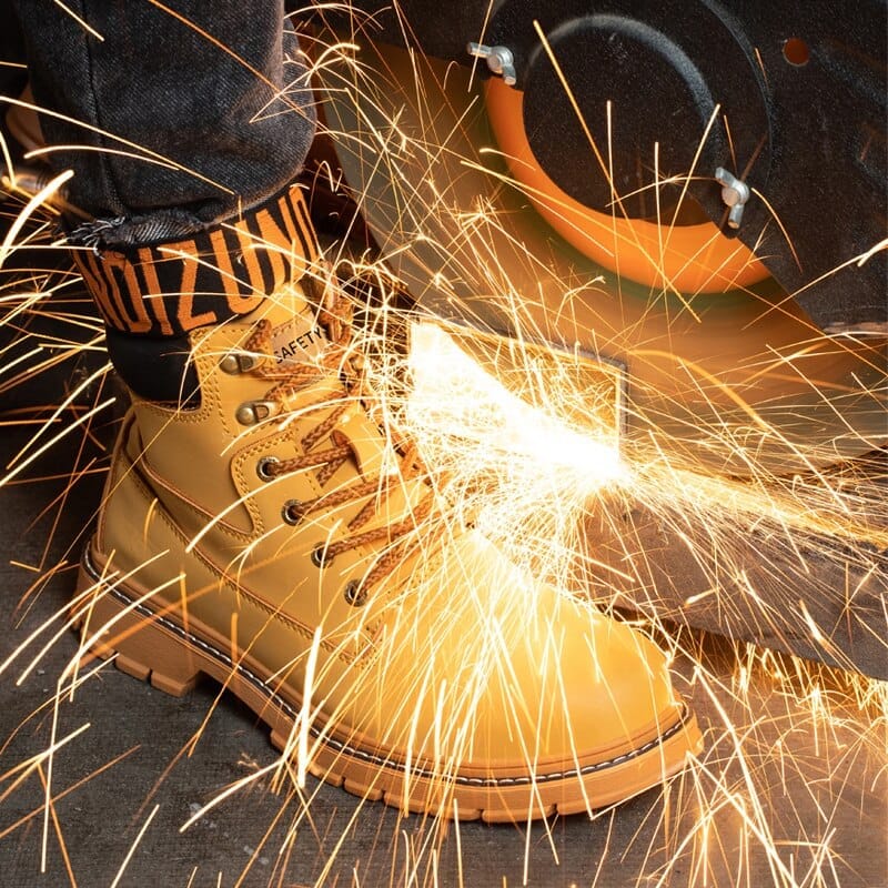 Leather Safety Boots Shoes Male Work Boots BENNYS 