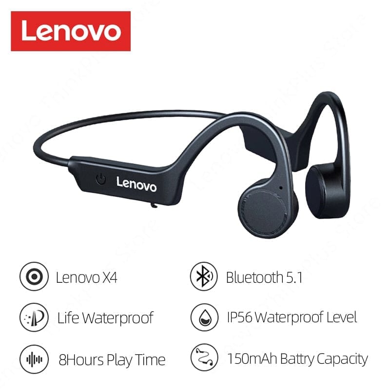 Lenovo Wireless Bone Conduction Earphones Swimming IPX8 Waterproof MP3  Headphone