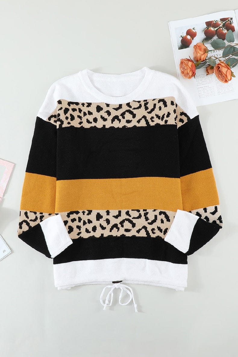 Leopard Print Color Block Designed Sweater BENNYS 