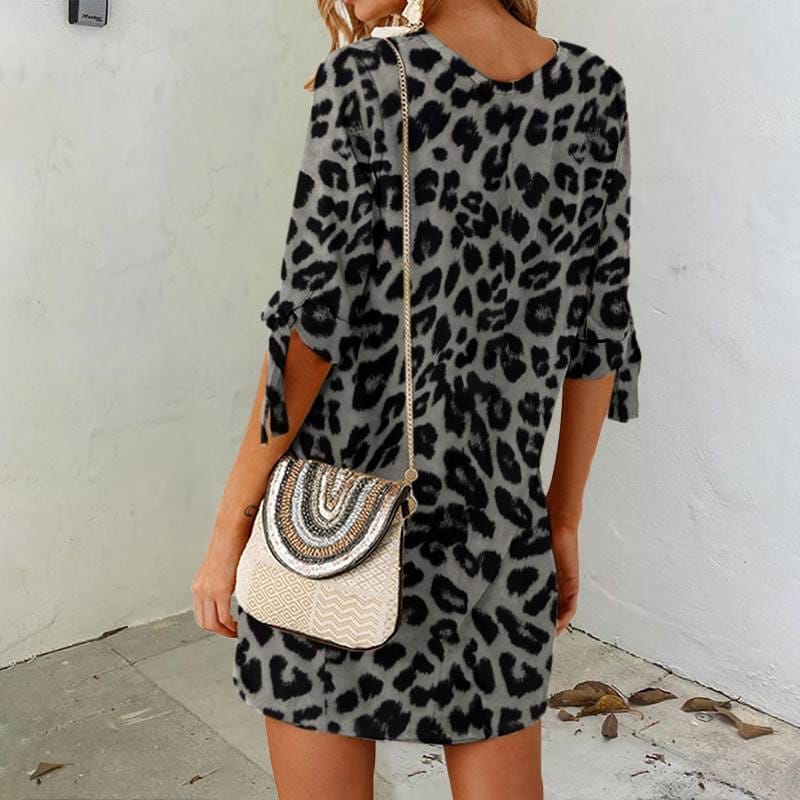 Leopard Print Dress 2022 Summer Bohemian Women Sexy Party Sundress BENNYS 