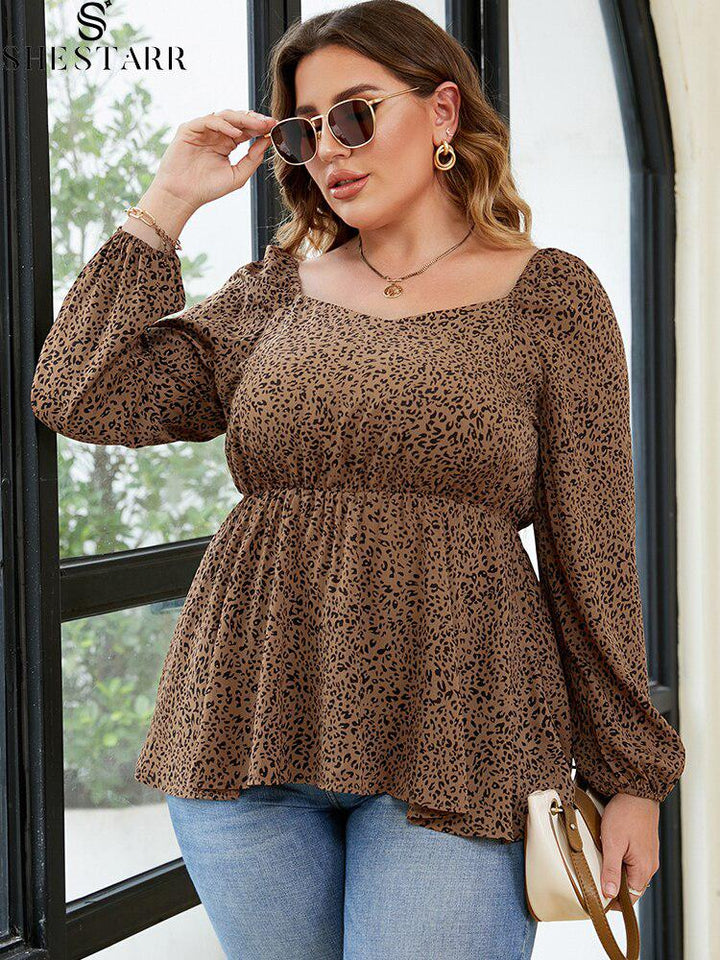 Leopard Print Summer Casual  Women's Blouse BENNYS 