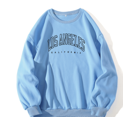 Letter Print Crew Neck Pullover Sweatshirt BENNYS 