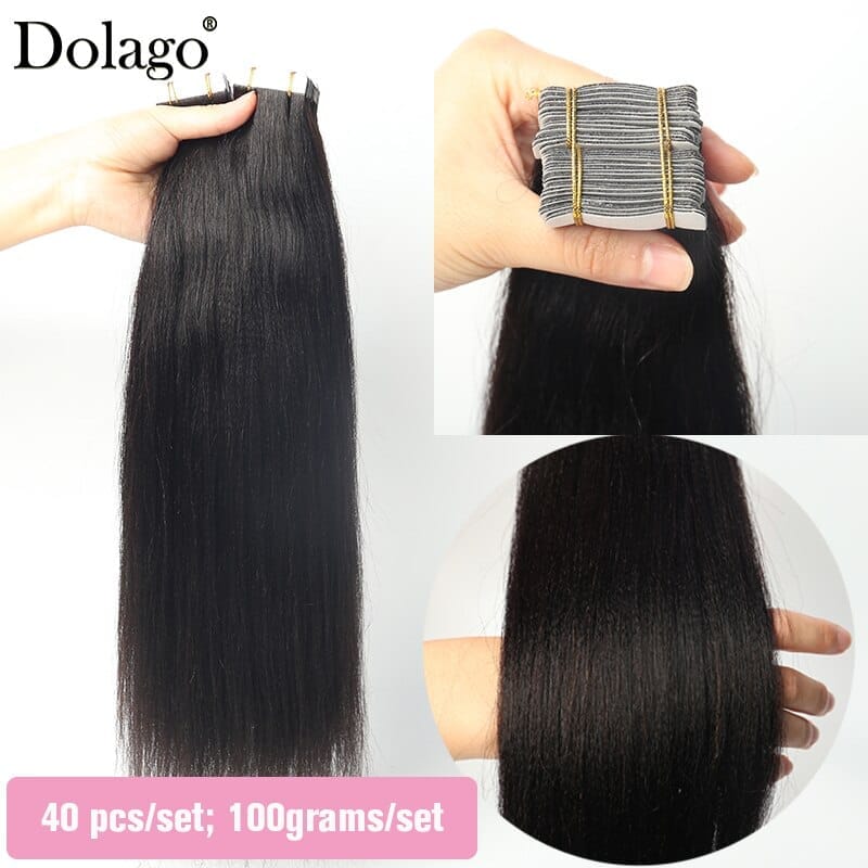 Light Yaki Straight Tape In Human Hair Extensions BENNYS 