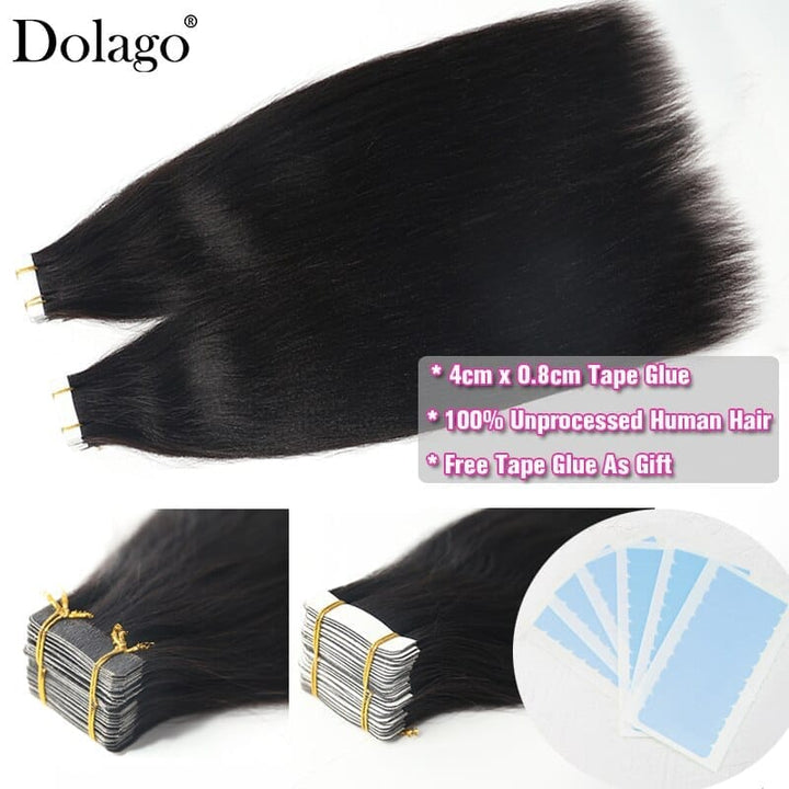 Light Yaki Straight Tape In Human Hair Extensions BENNYS 