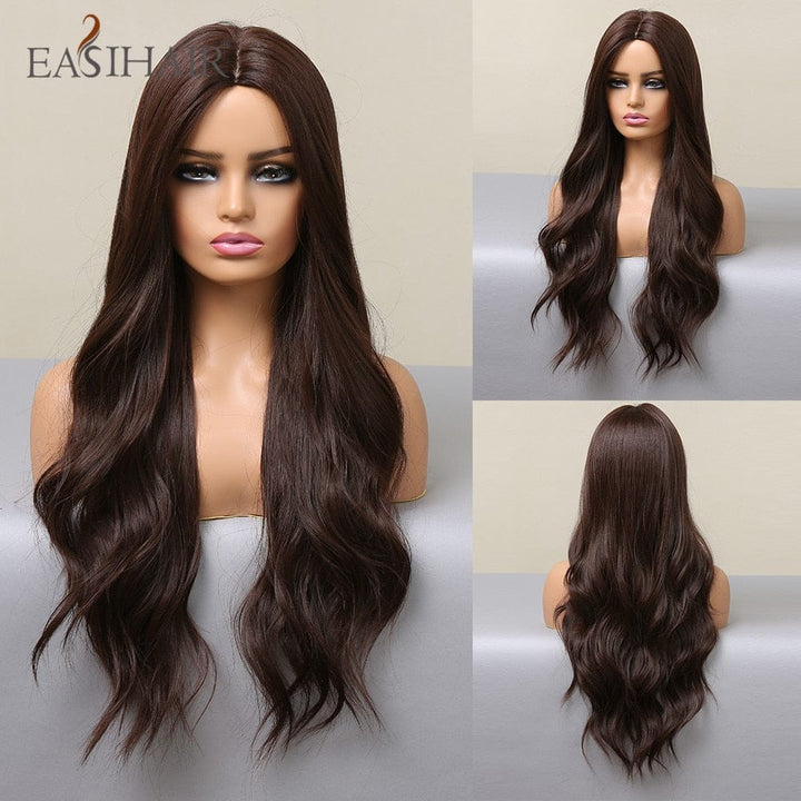 Long Light Blonde Ombre Natural Wave Style Wigs BENNYS 