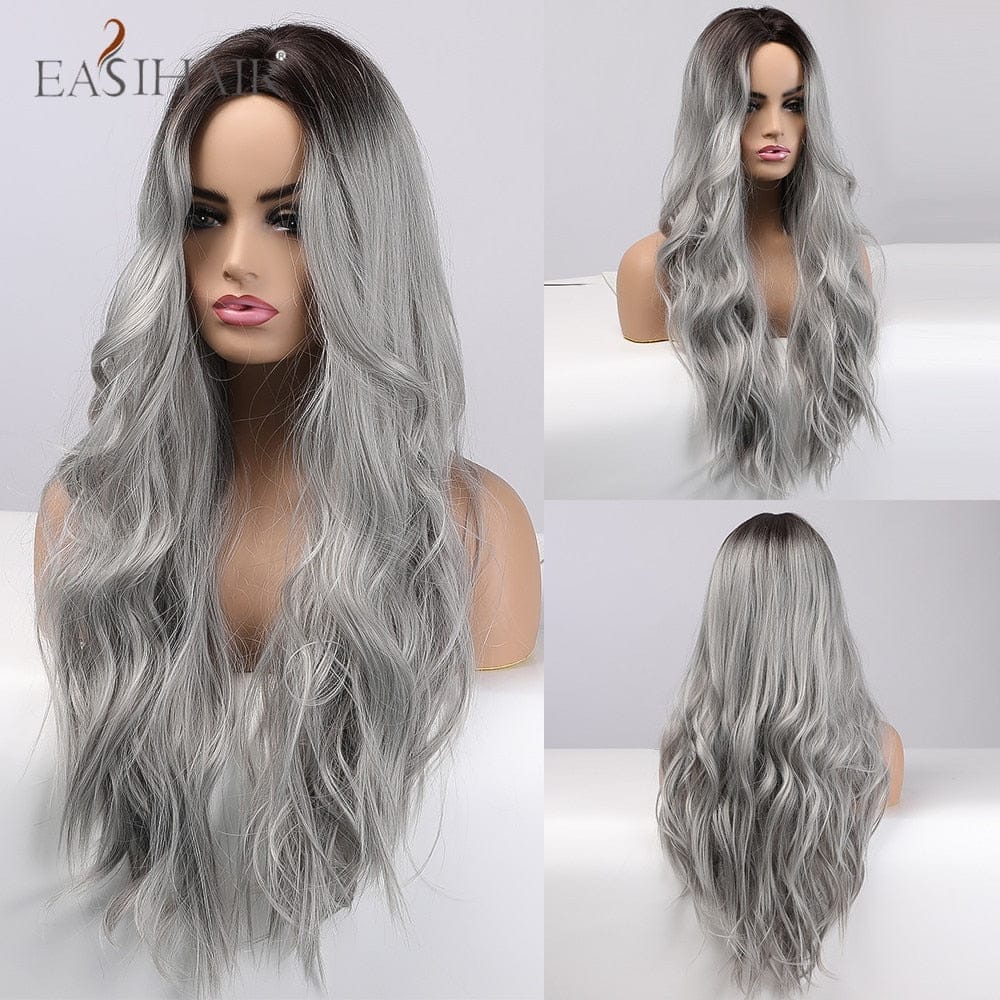 Long Light Blonde Ombre Natural Wave Style Wigs BENNYS 