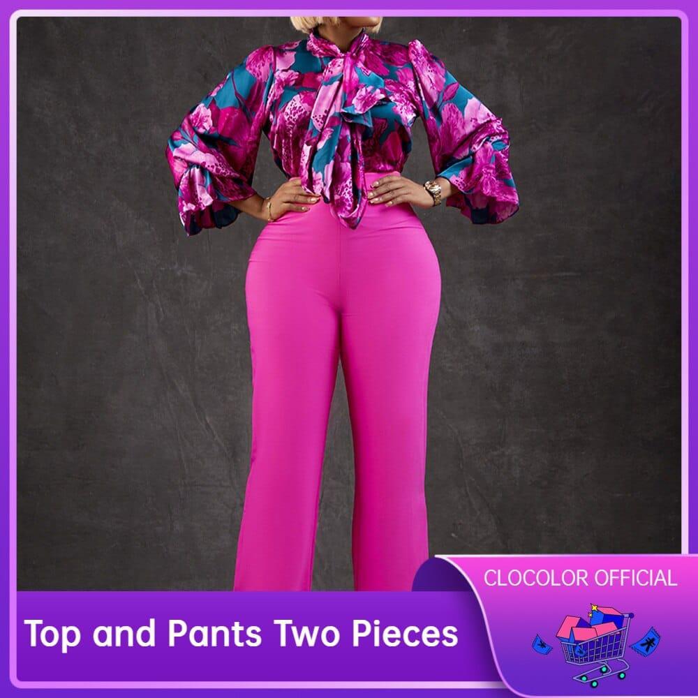 Purple Two Piece Pants Set