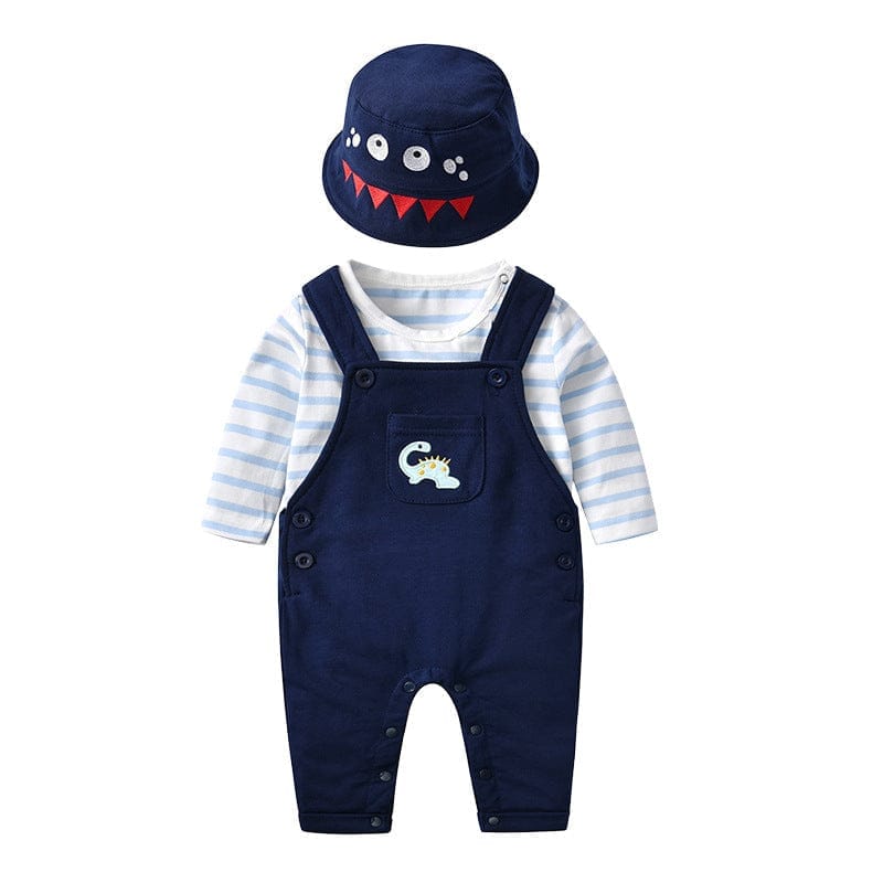 Long-Sleeved Dinosaur Boy Bib Two-Piece Baby Clothes BENNYS 