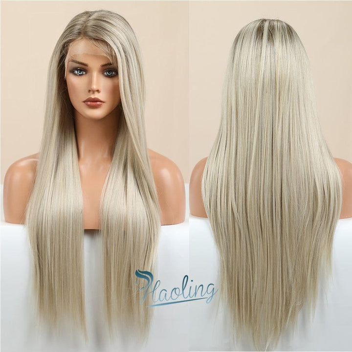 Long Straight Synthetic Lace Part Blonde Wig BENNYS 