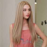 Long Straight Synthetic Lace Part Blonde Wig BENNYS 