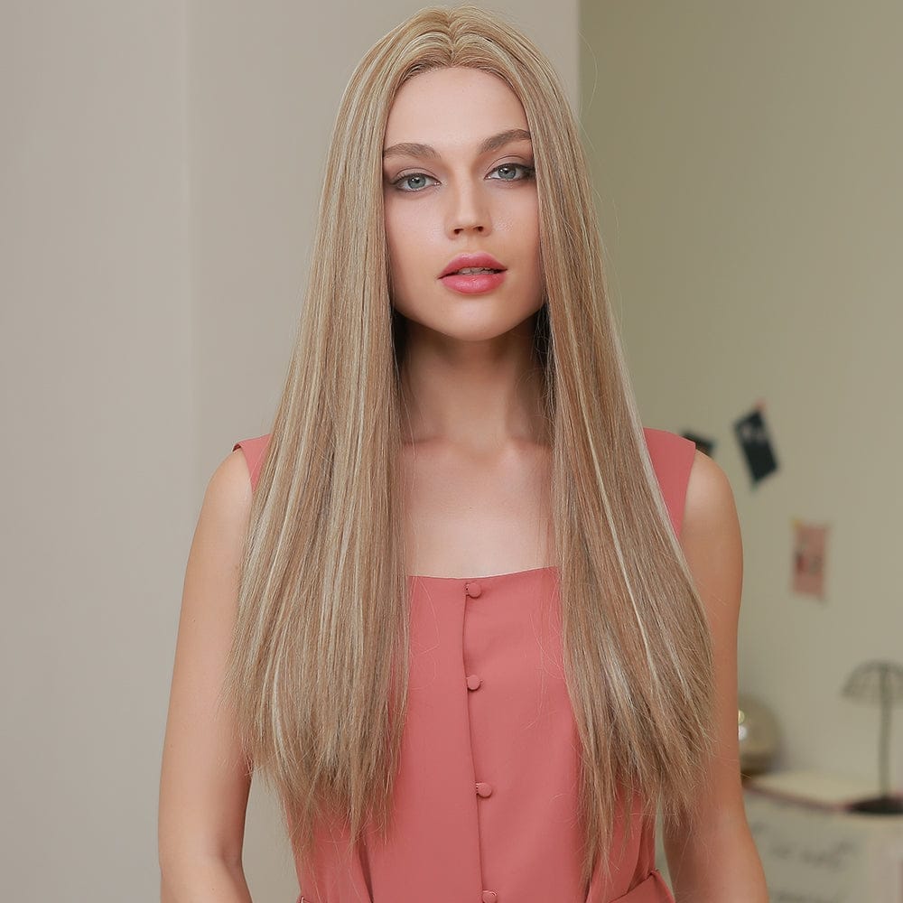 Long Straight Synthetic Lace Part Blonde Wig Bennys Beauty World