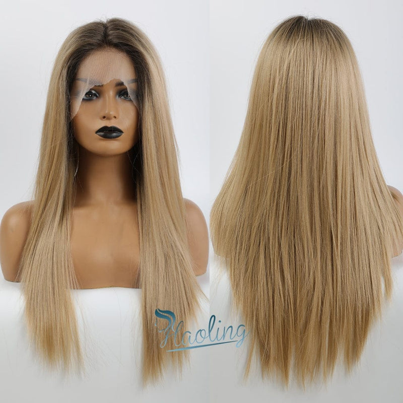 Long Straight Synthetic Lace Part Blonde Wig BENNYS 