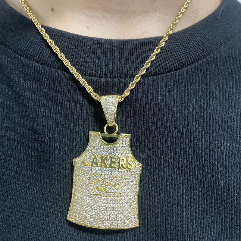 Los Angeles basketball titanium  Bryant lakers 24 necklace BENNYS 