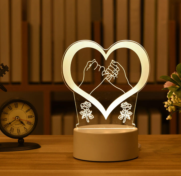 Love 3D Lamp Acrylic LED Night Light Valentines Day Decor BENNYS 