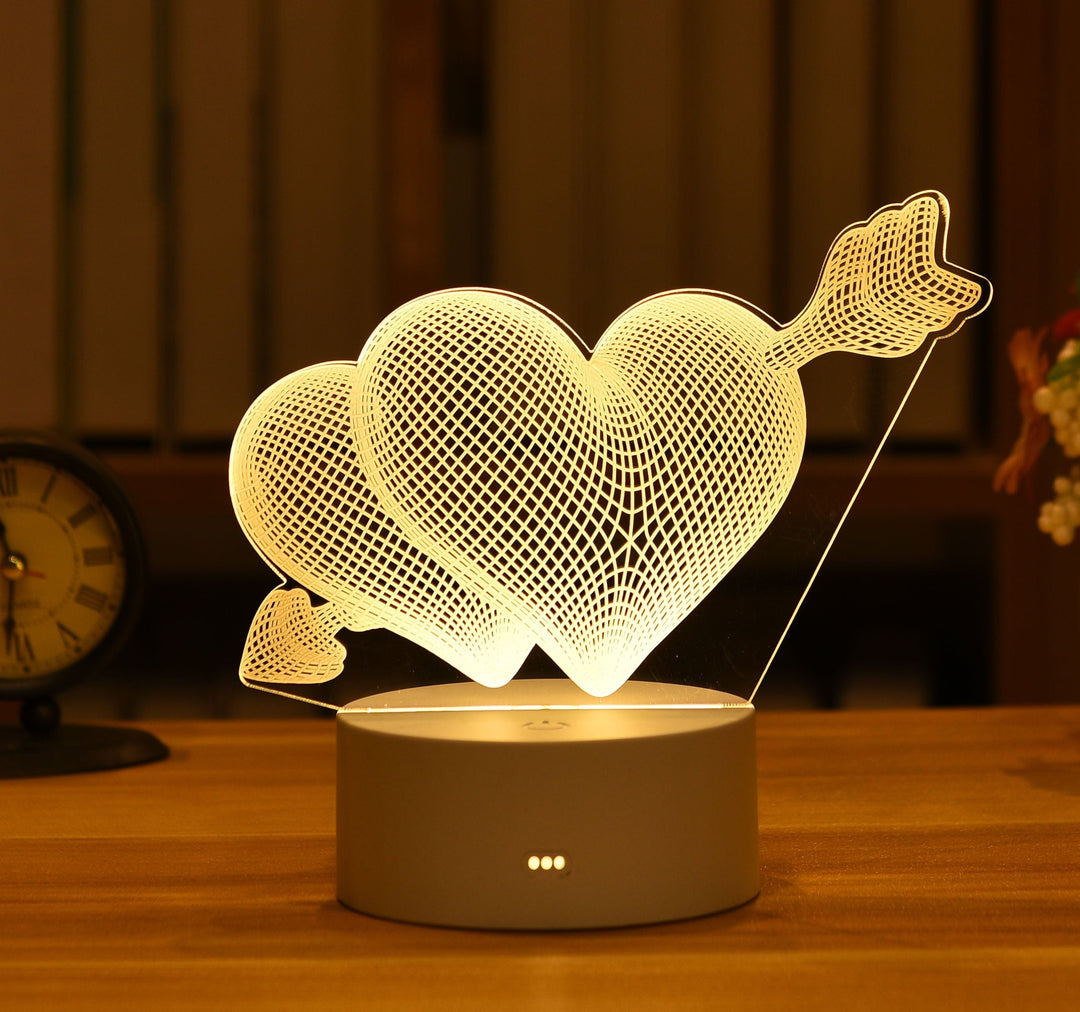 Love 3D Lamp Acrylic LED Night Light Valentines Day Decor BENNYS 