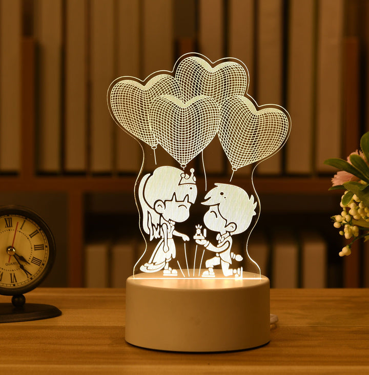 Love 3D Lamp Acrylic LED Night Light Valentines Day Decor BENNYS 