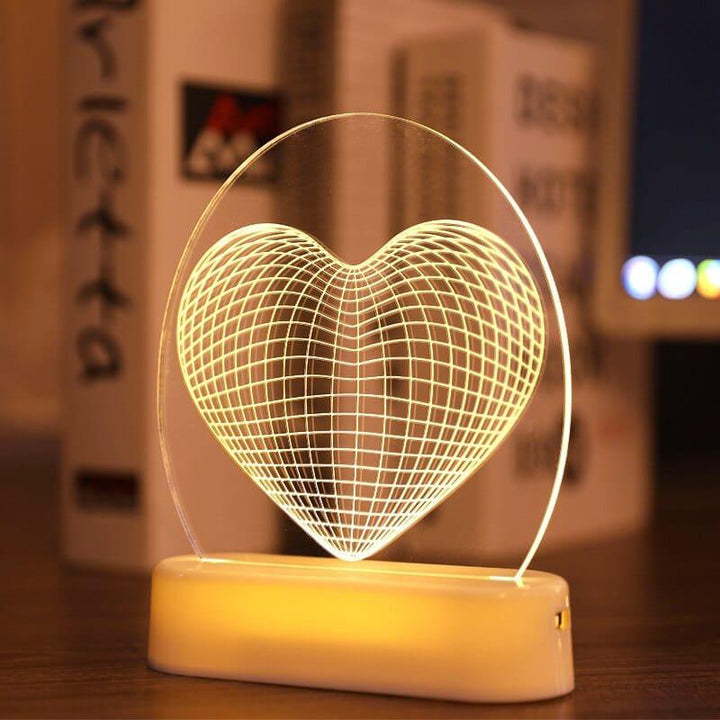 Love 3D Lamp Acrylic LED Night Light Valentines Day Decor BENNYS 