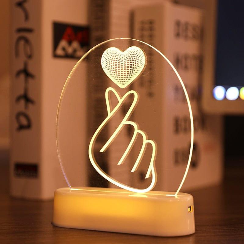 Love 3D Lamp Acrylic LED Night Light Valentines Day Decor BENNYS 