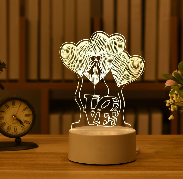 Love 3D Lamp Acrylic LED Night Light Valentines Day Decor BENNYS 