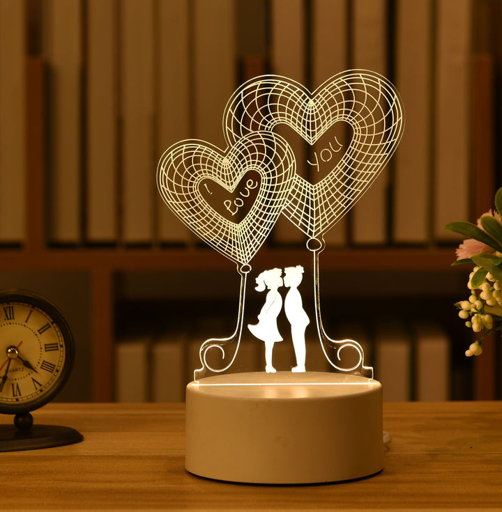 Love 3D Lamp Acrylic LED Night Light Valentines Day Decor BENNYS 