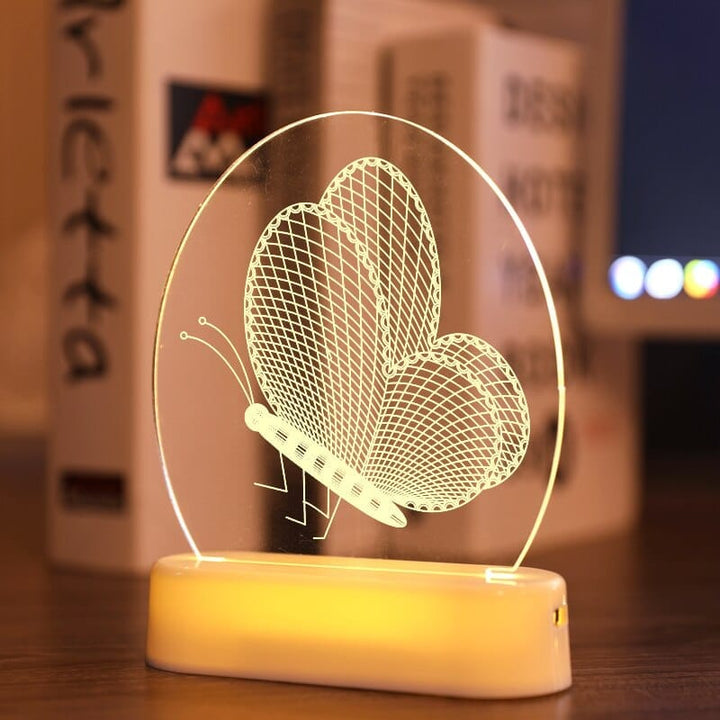 Love 3D Lamp Acrylic LED Night Light Valentines Day Decor BENNYS 