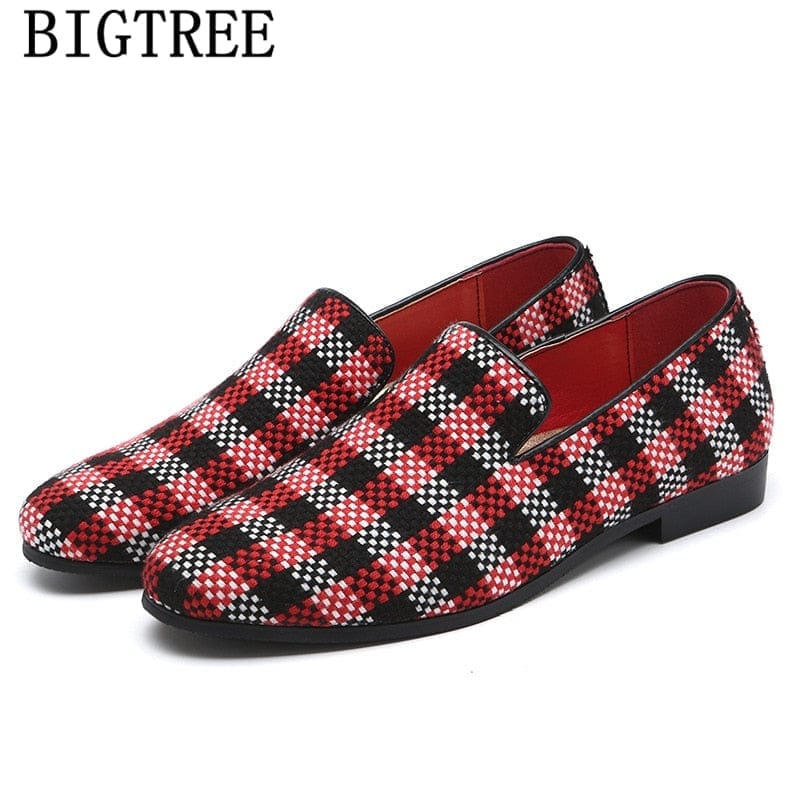 Luxury Men's Plaid Loafers  Italian Brand  Slip On's BENNYS 