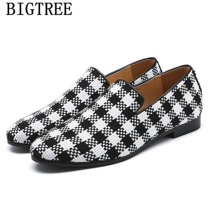 Luxury Men's Plaid Loafers  Italian Brand  Slip On's BENNYS 