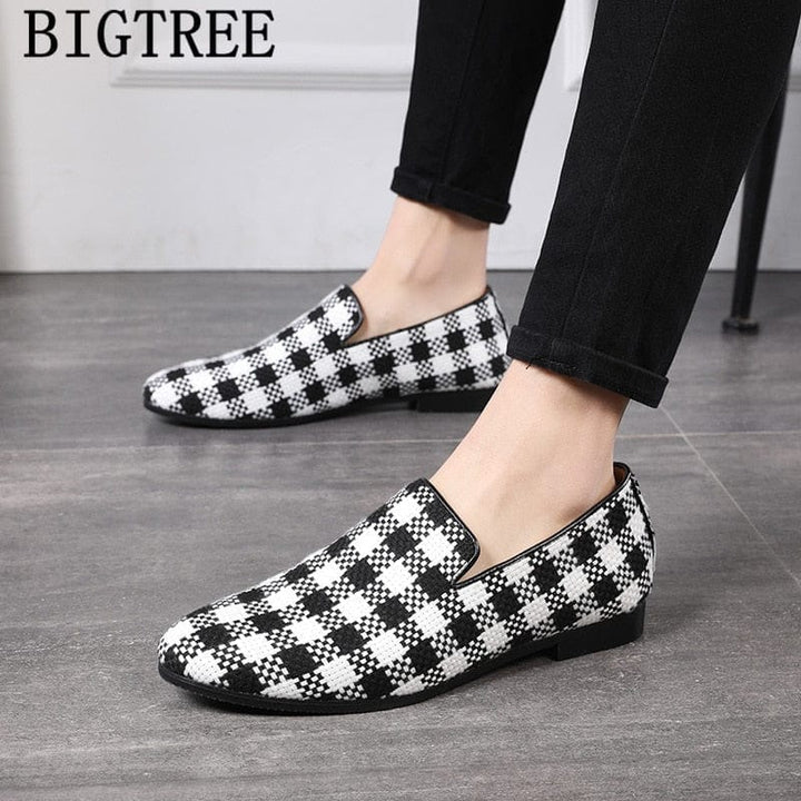 Luxury Men's Plaid Loafers  Italian Brand  Slip On's BENNYS 