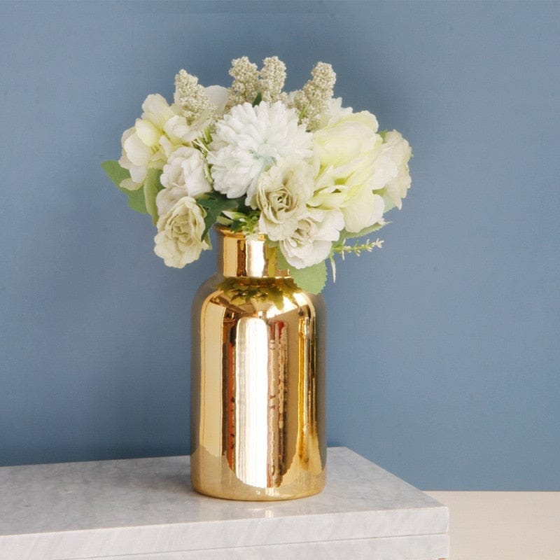 Luxury Nordic gold silver ceramic tabletop vase BENNYS 