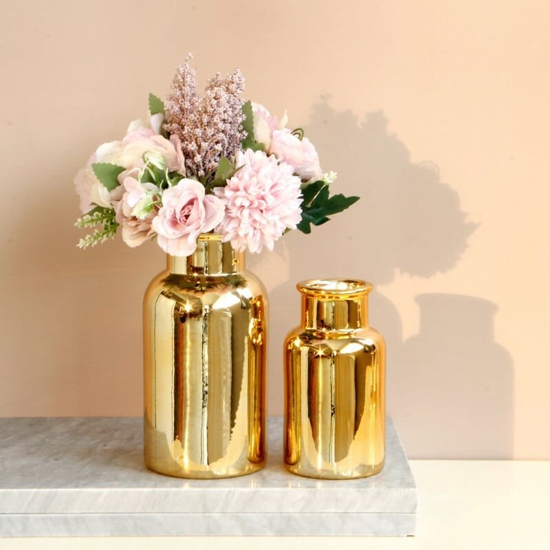 Luxury Nordic gold silver ceramic tabletop vase BENNYS 