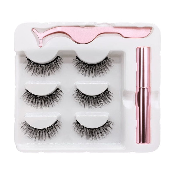 Magnet Lashes Magnetic Eyelashes 3D False Mink Eyelashes &Tweezer Set BENNYS 