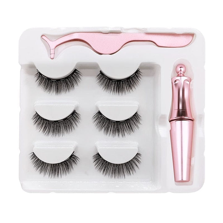 Magnet Lashes Magnetic Eyelashes 3D False Mink Eyelashes &Tweezer Set BENNYS 