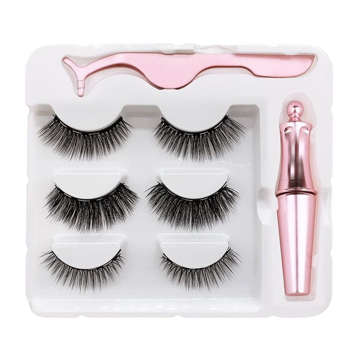 Magnet Lashes Magnetic Eyelashes 3D False Mink Eyelashes &Tweezer Set BENNYS 