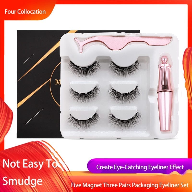 Magnet Lashes Magnetic Eyelashes 3D False Mink Eyelashes &Tweezer Set BENNYS 