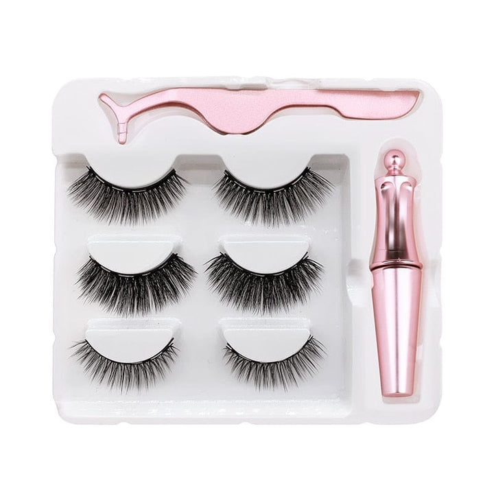 Magnet Lashes Magnetic Eyelashes 3D False Mink Eyelashes &Tweezer Set BENNYS 