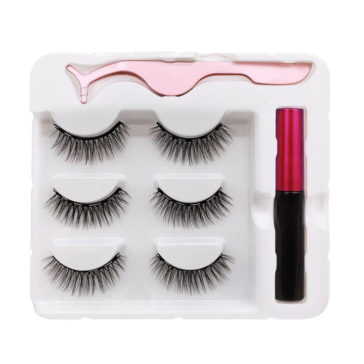 Magnet Lashes Magnetic Eyelashes 3D False Mink Eyelashes &Tweezer Set BENNYS 