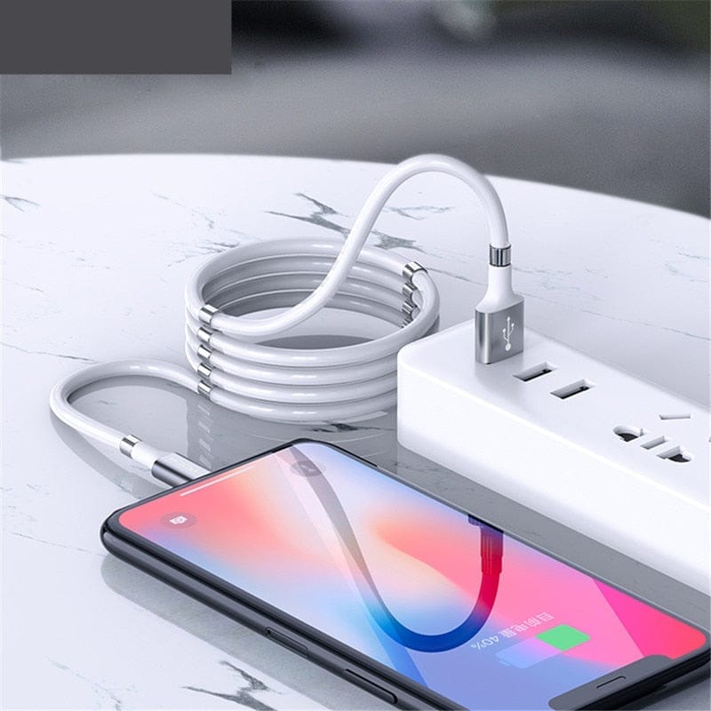 Magnetic Cable Self Winding Cable For iPhone 11 14 Micro USB BENNYS 