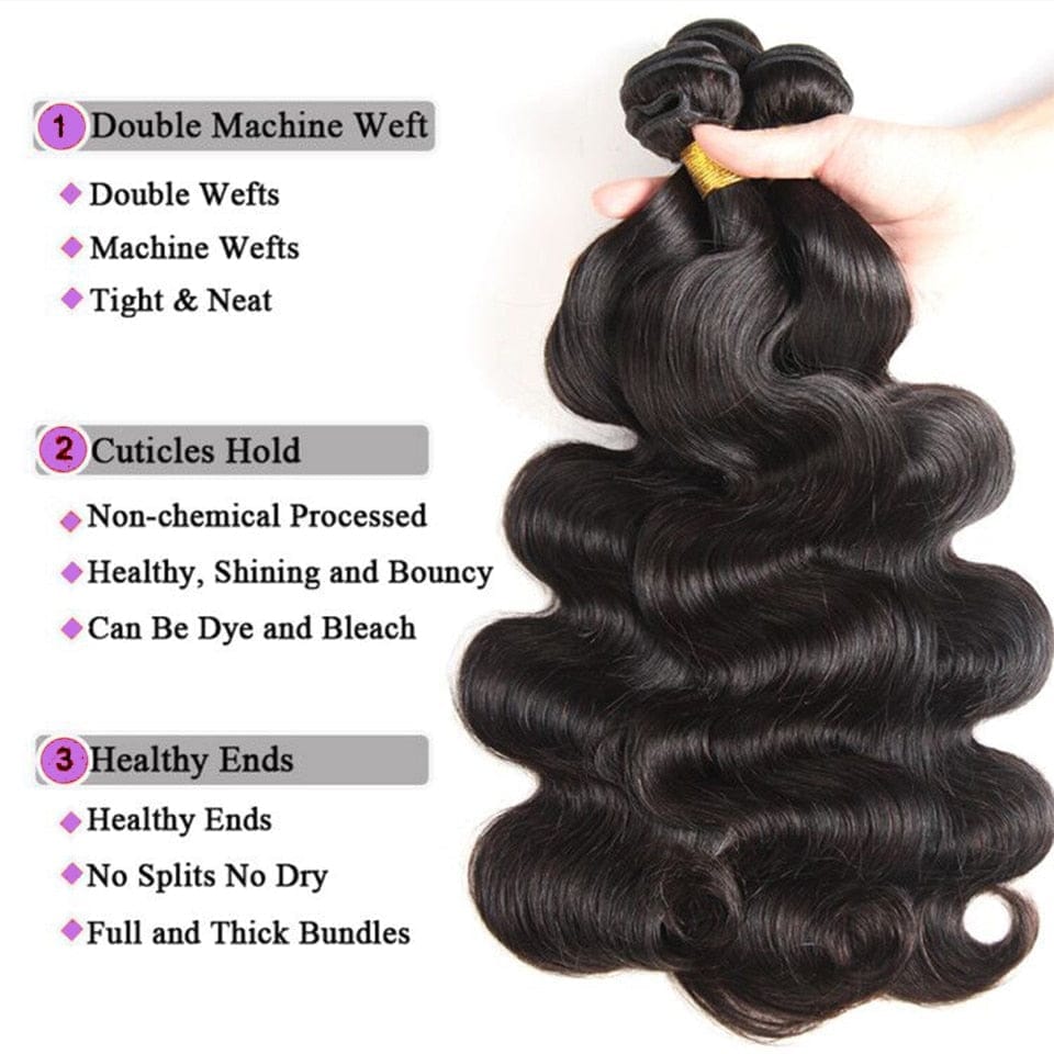 Malaysian Body Wave Lace Frontal Closure With Bundles BENNYS 