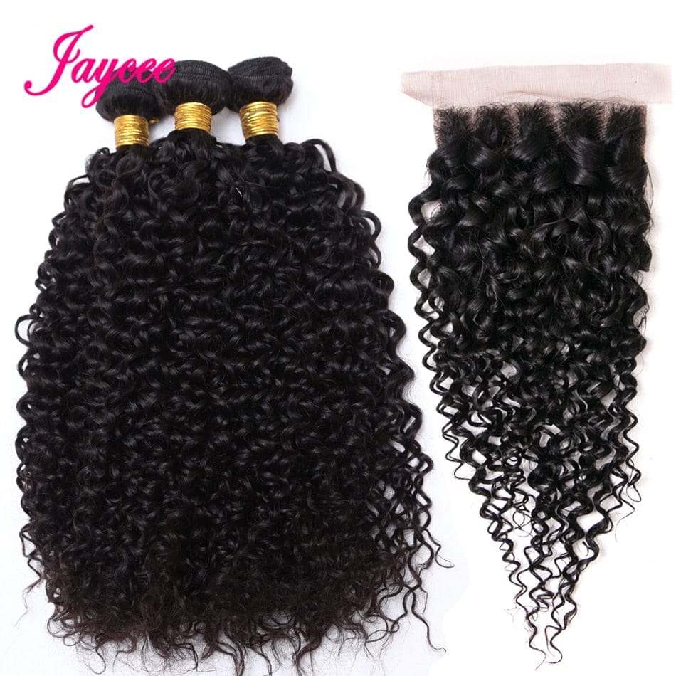 Malaysian Kinky Curly Hair Bundles With Closure – Bennys Beauty World