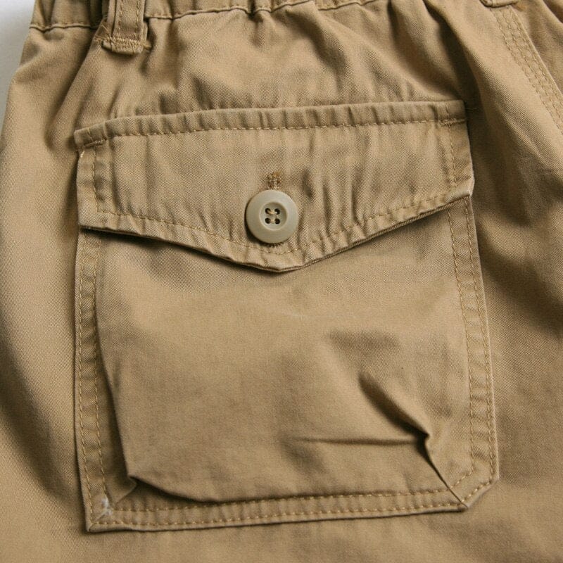 Male Shorts Multi Pocket Summer Loose Zipper Beach Khaki BENNYS 