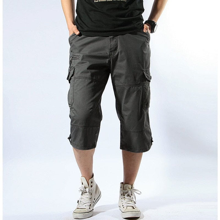 Male Shorts Multi Pocket Summer Loose Zipper Beach Khaki BENNYS 