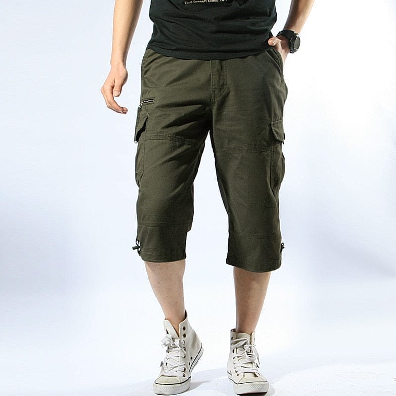 Male Shorts Multi Pocket Summer Loose Zipper Beach Khaki BENNYS 