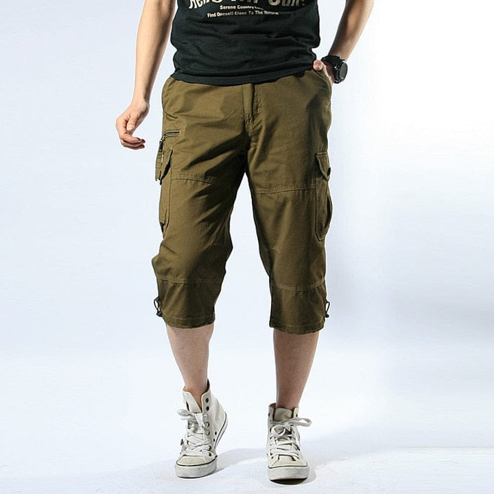 Male Shorts Multi Pocket Summer Loose Zipper Beach Khaki BENNYS 