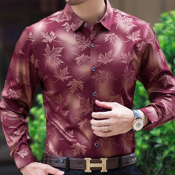 Maple Leaf Designer Shirts Men Slim Fit Vintage Fashions Shirt BENNYS 